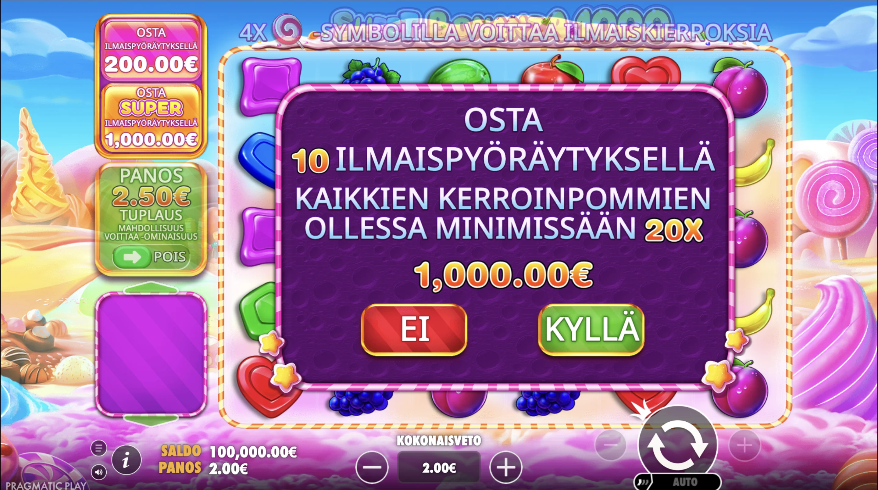 Kuinka Pelata Sweet Bonanza 1000